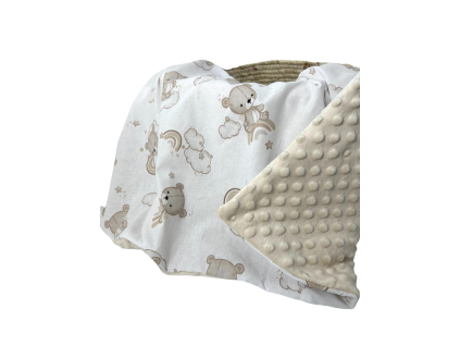 Deka Teddy Hnedá/minky béžová 100x75cm