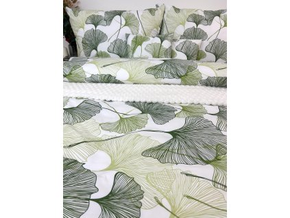 Posteľná obliečka Ginko - zelené 140x200/70x90 cm