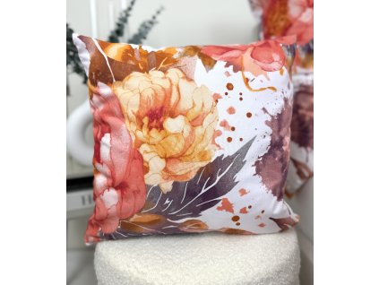 Posteľná obliečka Luxury Flowers - červená na vankúšik 40x40cm