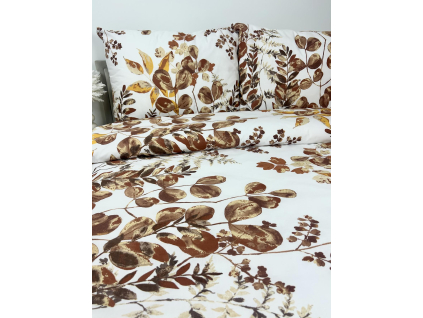 Posteľná obliečka Brown Eucalyptus 140x200/70x90 cm