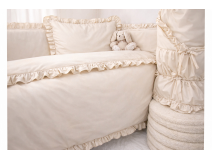 obliecka do postieľky s volánikom béžová