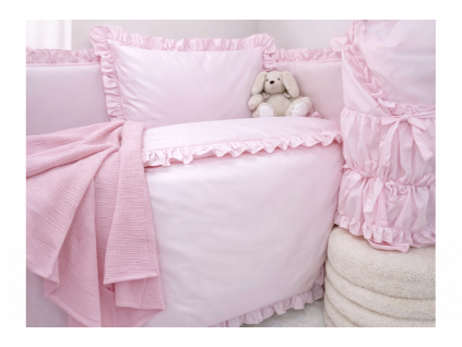 obliecka do postielky s volanikom ružová