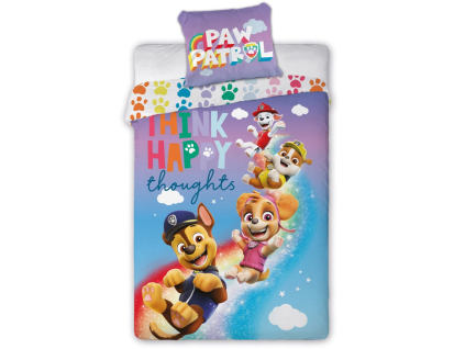 Postelná obliecka paw patrol think happy