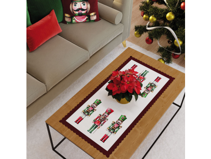 Vianočný obrus Luskáčik Karo 50x100 cm
