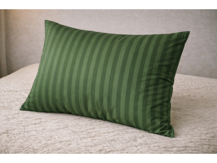 hotelova obliecka damasek s pruzkom na vankus zelena