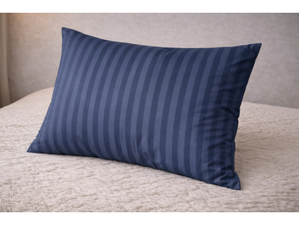 hotelova obliecka na vankus damasek s pruzkom modr