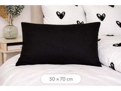 obliecka na vankus cierna 50x70