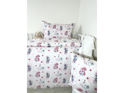 obliecka do postielky jednorozec a labut