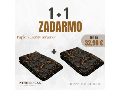 1 + 1 paplon mramor cierny