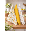 Bavlnené kuchynské utierky žlté kvety a károvaný vzor