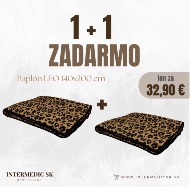 🎉 AKCIA 1+1 ZADARMO! 🎉 Doprajte si kvalitný spánok za ešte lepšiu cenu. 🛏️ Pri kúpe 1 celoročného paplóna LEO (140 × 200...