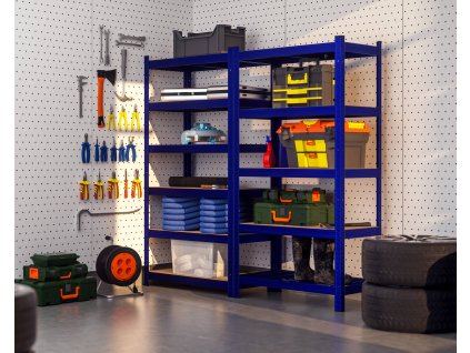 12867 sada 2 ks 6 policovych regalov modra