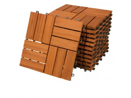 Dřevěné dlaždice akácie mozaika - sada 11, 30x30cm 26704