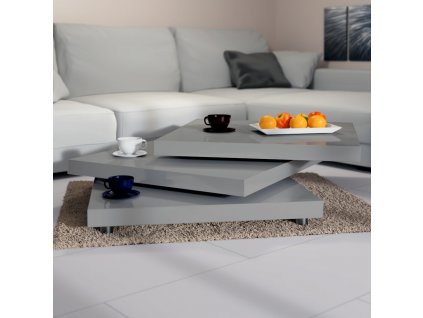 Konferenční stolek NY – 60 x 60 cm – vysoký lesk šedý 27948