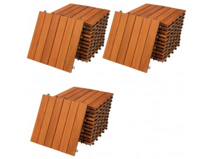 Dřevěné dlaždice - sada 33ks, 30×30 cm 24607
