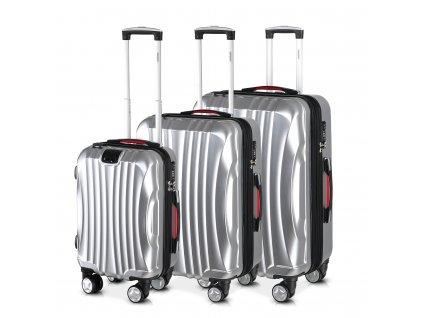 Set cestovních kufrů 3-dílný stříbrný 29437