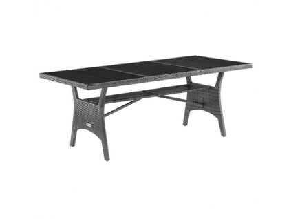 Ratanový stůl Takeo 190x90x75cm - šedý