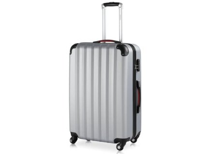 Cestovní kufr XL 45x28x70 cm - stříbrný