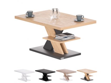 Konferenční stolek Detroit 90x60x45cm - dřevo/šedý