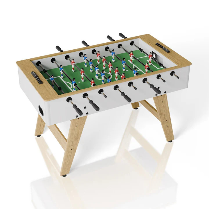 Stolní fotbal 142x76x88 cm - přírodní/bílý