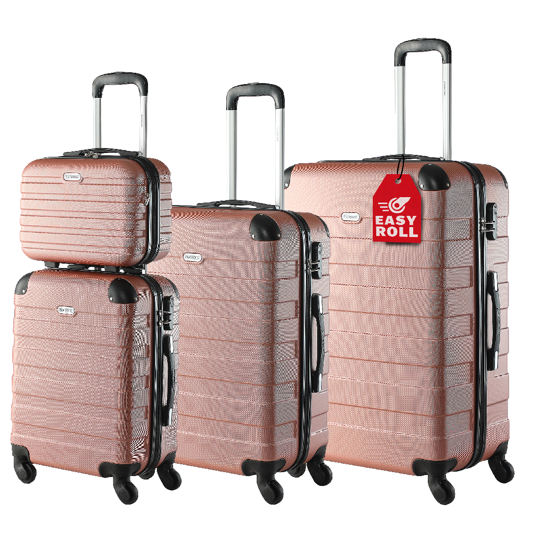 Sada cestovních kufrů Essential 4dílná – růžová