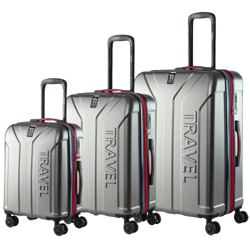 Sada 3 ks cestovních kufrů – stříbrná