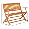 Skládací lavička 120 cm - eukalyptus rozměry