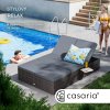 Zahradní ratanová postel 200x115x33 cm - šedá u bazénu