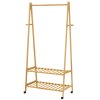 Věšák na oblečení s kolečky 155x70x45cm - bambus stojan