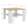 Konferenční stolek 60x60cm - bílý/dřevo rozměry