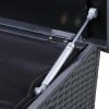 Ratanový úložný box s kolečky 150 cm - černý 33270