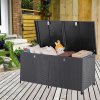Ratanový úložný box s kolečky 150 cm - černý 33267