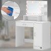 Toaletní stolek Jocelyn s LED osvětlením 90x38x137 cm bílý údržba