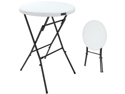 Skladací barový stôl Ø72 cm - biely