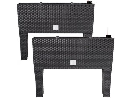 Sada 2 ks kvetináčov 60x25x46 cm - antracit