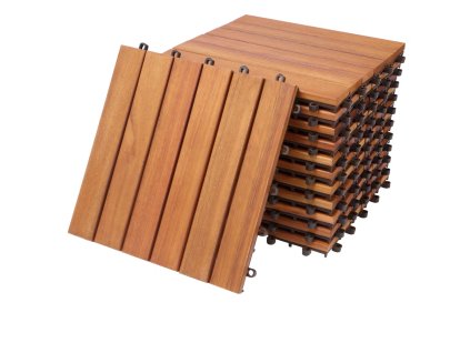 Drevené dlaždice eukalyptus – sada 11ks, 30×30 cm