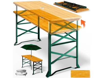 Výškovo nastaviteľný pivný stôl - 170x50x75-105 cm