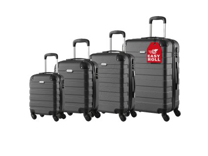 Set 4 ks cestovných kufrov - čierny