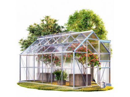 Záhradný skleník - 380x190x195cm - plocha 7,22 m² - objem 11,73 m³ + základňa 25667