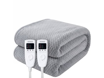 Fleecová vyhrievacia deka - sivá
