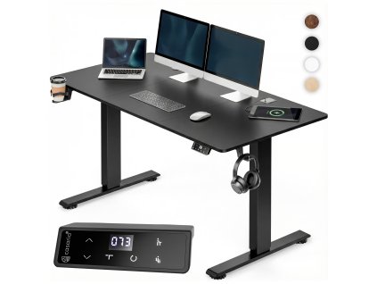 Výškovo nastaviteľný stôl 140x60x117 cm - čierny