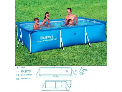 Rámový bazén Deluxe Splash - Steel Pro ™ - 300 x 201 x 66 cm 4133