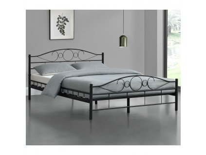 Kovová posteľ Toskana 140 x 200 cm - čierna 14759