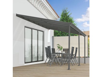 Hliníková pergola Borneo 4x3 m - šedá 17229