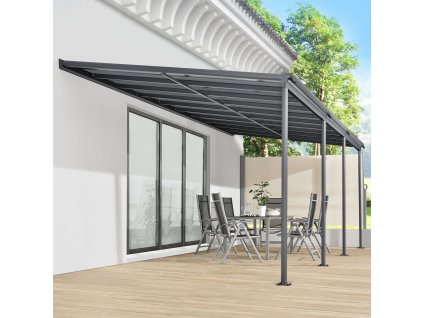 Hliníková pergola Borneo 6x3 m - šedá 17239