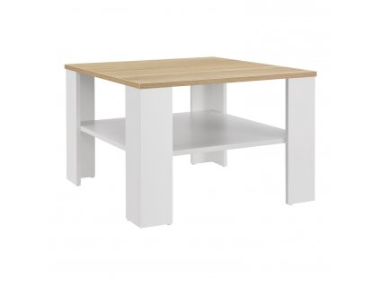 Konferenčný stolík 60x60cm - biely/drevo