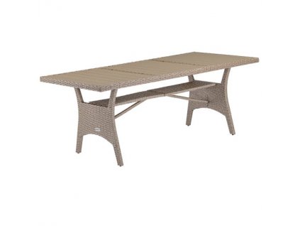 Ratanový stôl Takeo 190x90x75cm - krémový