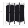 4-panelový paraván - čierny rozmery