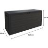 Úložný box Woody 280 L - antracit rozmery
