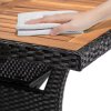 Ratanový stôl Takeo 190x90x74 cm - čierna/agát umývanie